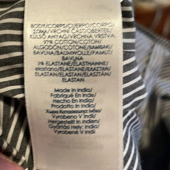 Chaps pinstriped faux wrap skirt Sz 14 - Picture 7 of 7